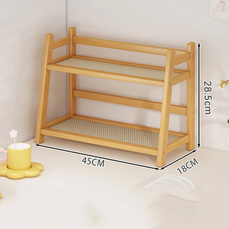 2-Tier Bamboo Storage Shelf