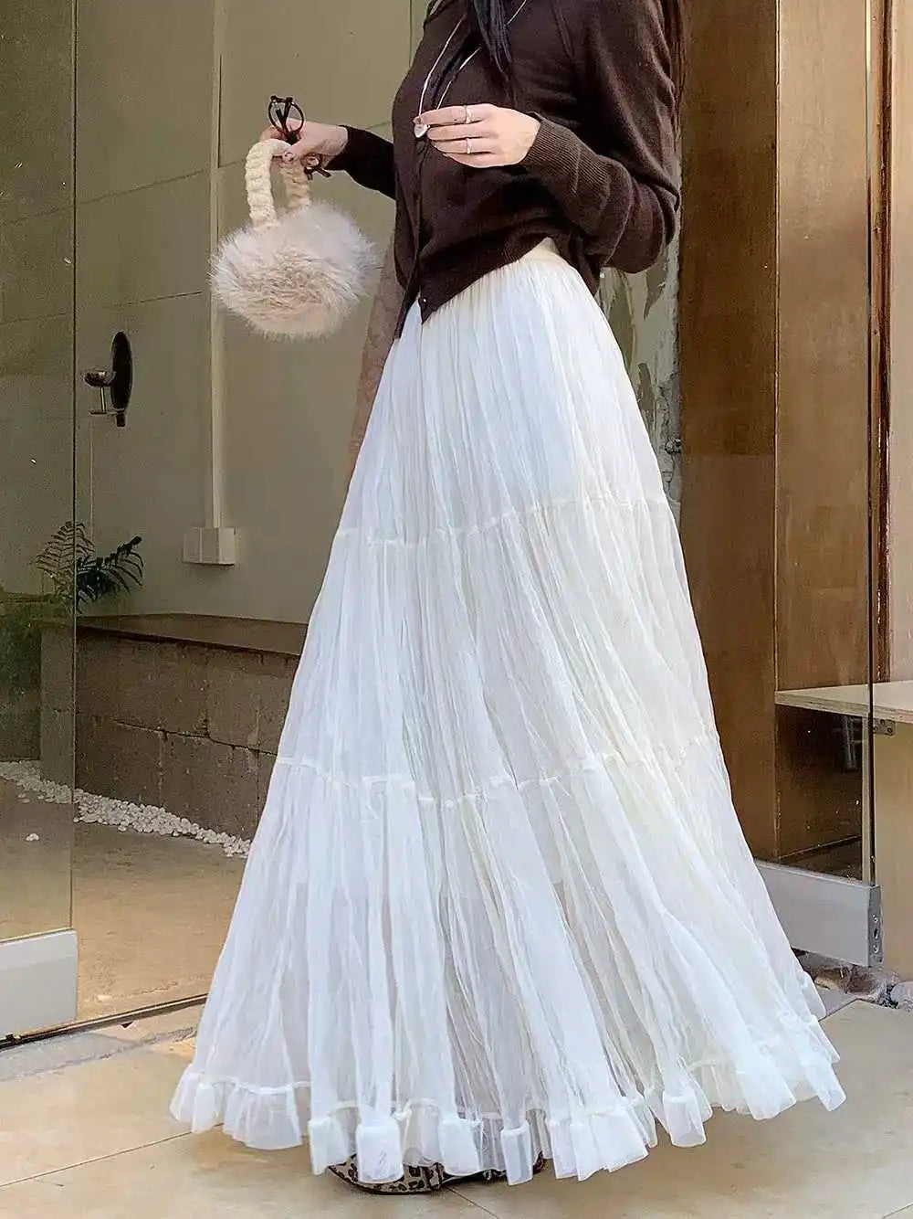 Elegant Pleated Maxi Skirt