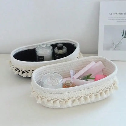 Tassel Cotton Rope Storage Basket