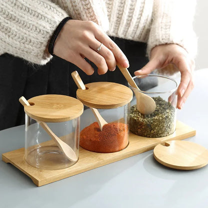 Glass Condiment Jar Set