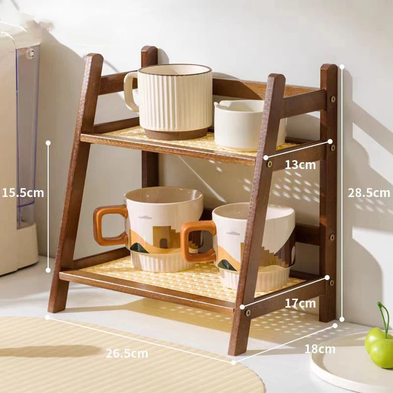 2-Tier Bamboo Storage Shelf
