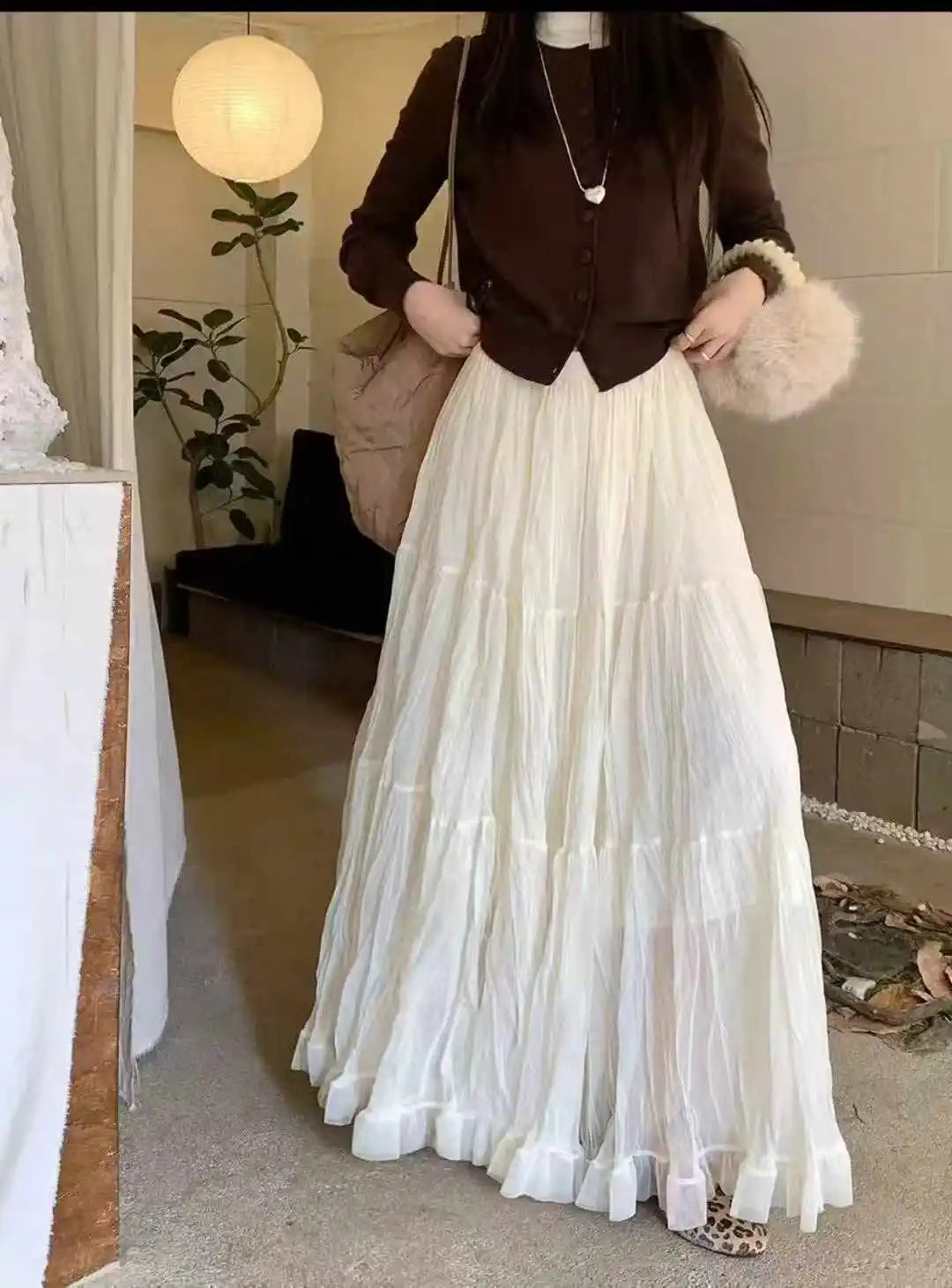 Elegant Pleated Maxi Skirt