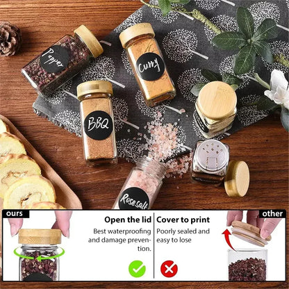 Airtight Glass Spice Jar Set