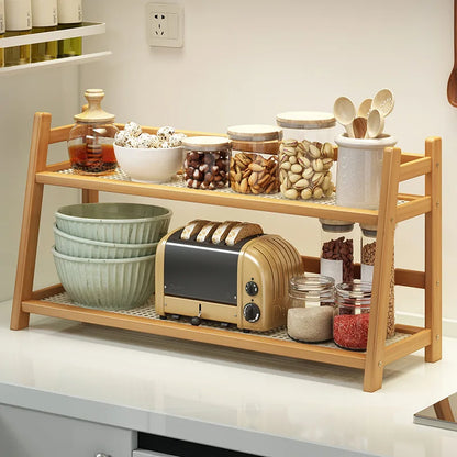 2-Tier Bamboo Storage Shelf