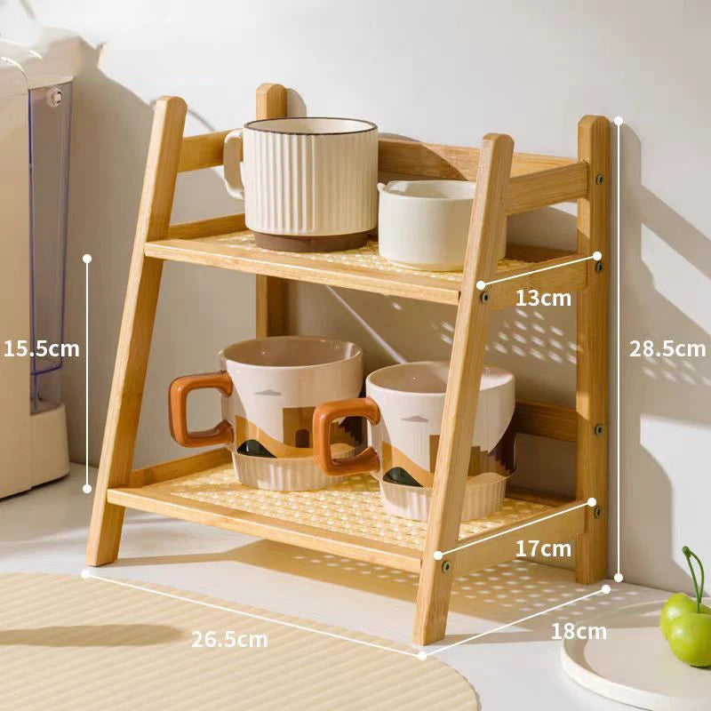 2-Tier Bamboo Storage Shelf