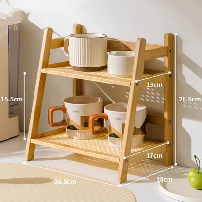 2-Tier Bamboo Storage Shelf