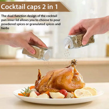 Airtight Glass Spice Jar Set