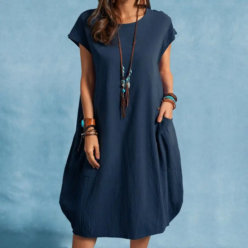 Casual Pocket Midi Dress