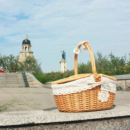 Handwoven Picnic & Market Basket