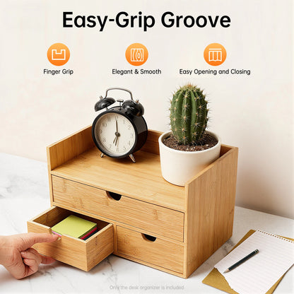Bamboo 3-Drawer Desktop Organizer