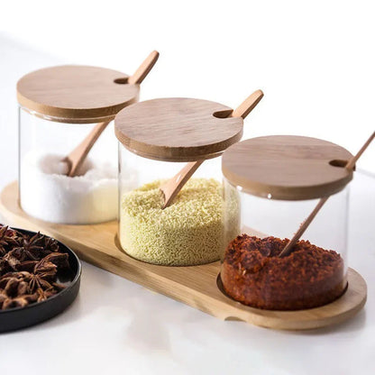 Glass Condiment Jar Set