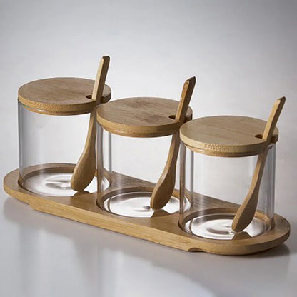 Glass Condiment Jar Set