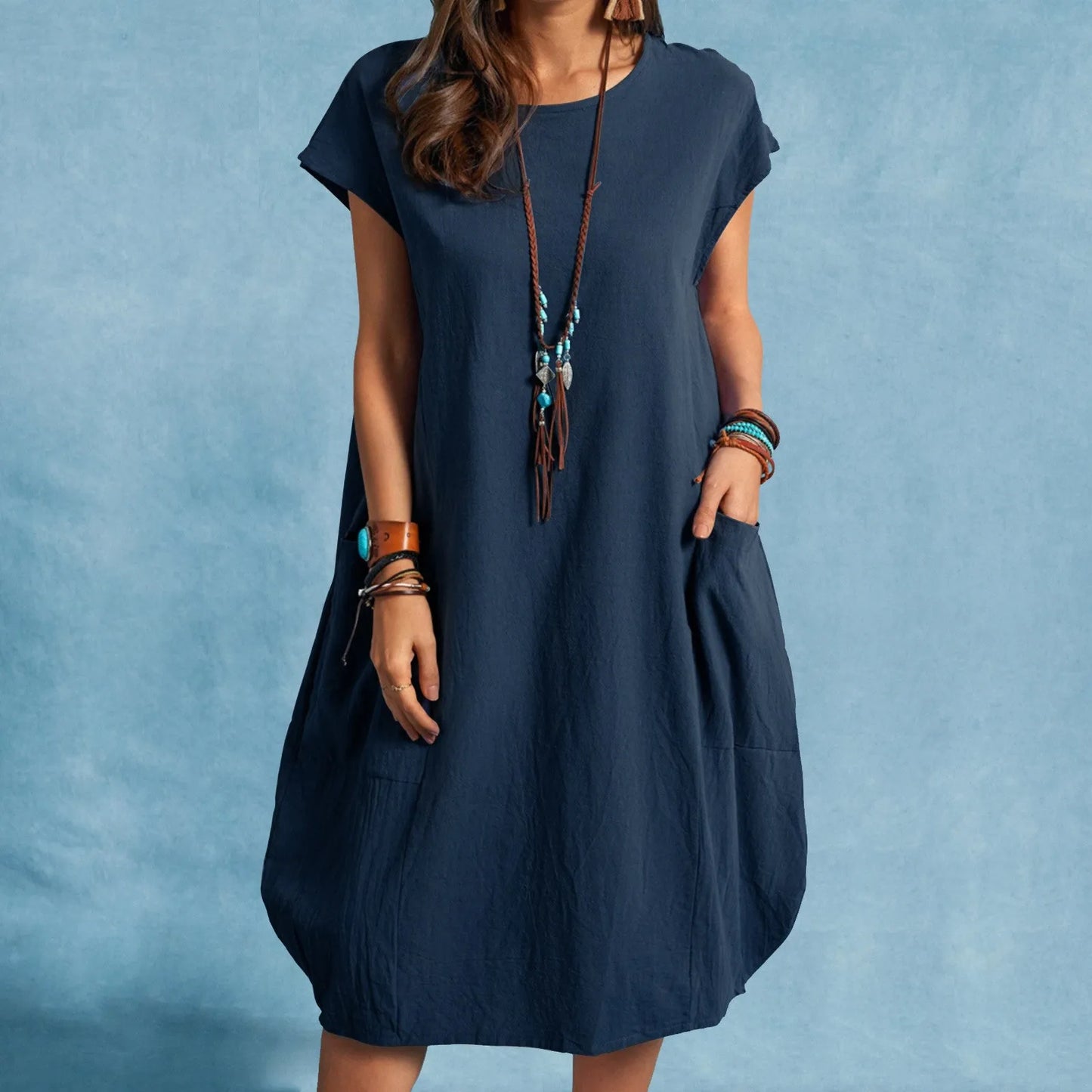 Casual Pocket Midi Dress