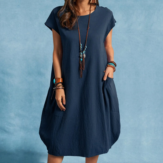 Casual Pocket Midi Dress