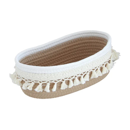 Tassel Cotton Rope Storage Basket