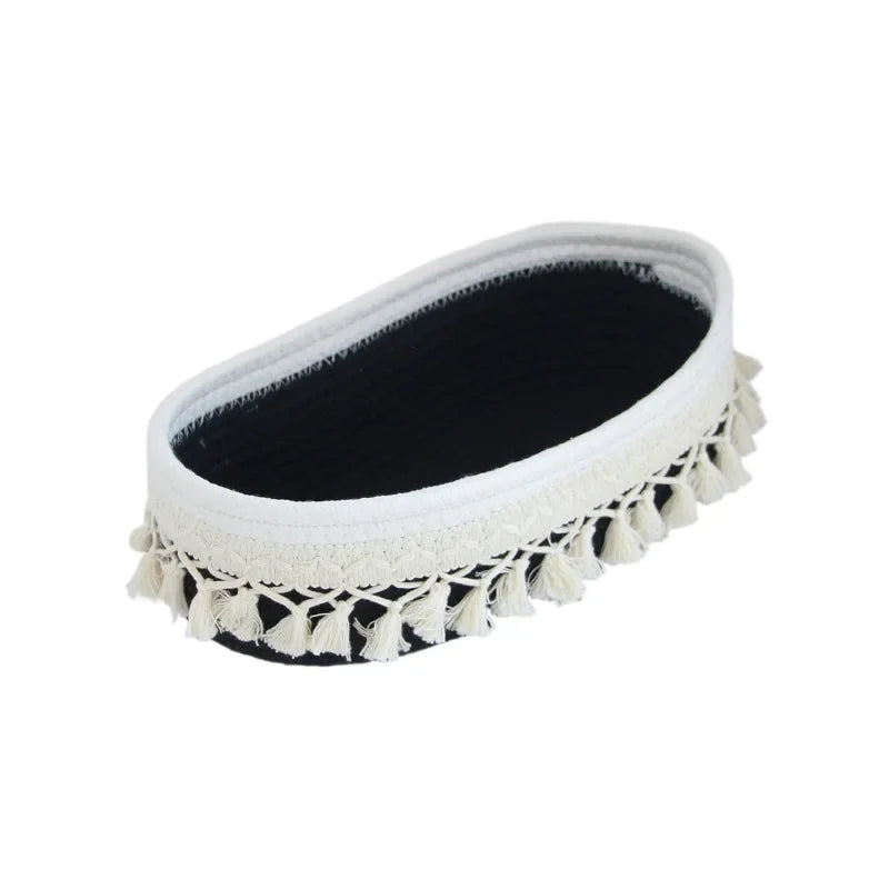 Tassel Cotton Rope Storage Basket