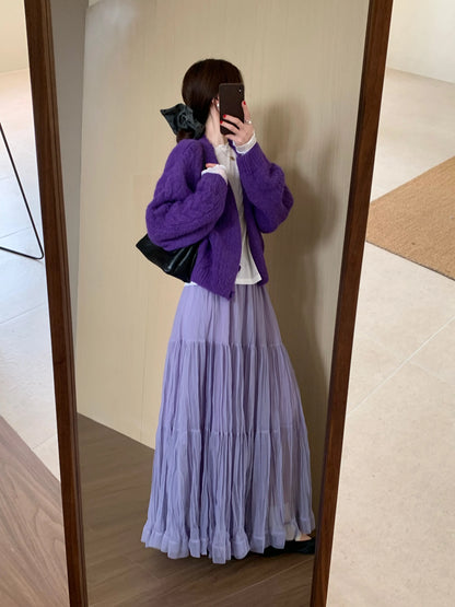 Elegant Pleated Maxi Skirt