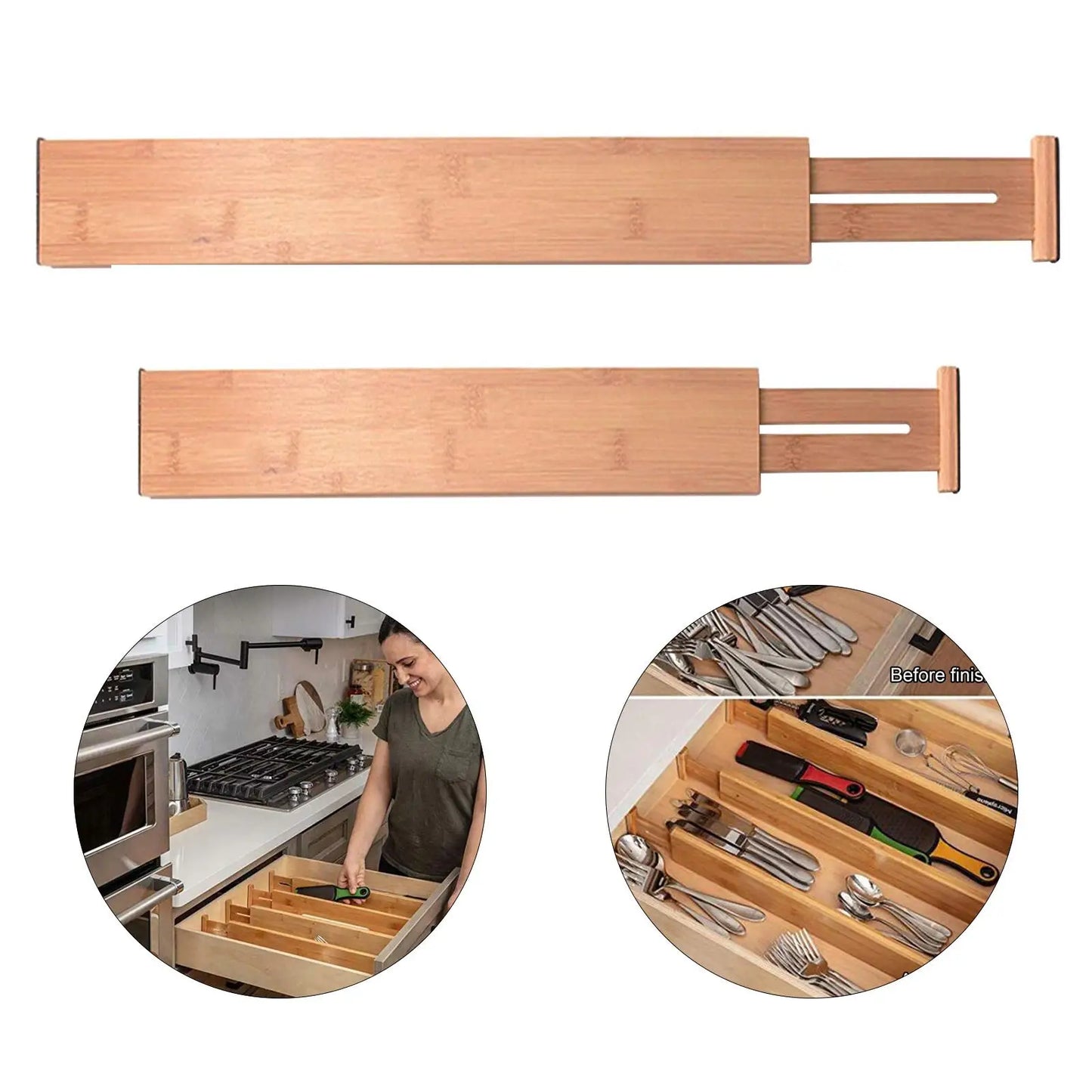 Adjustable Bamboo Drawer Dividers