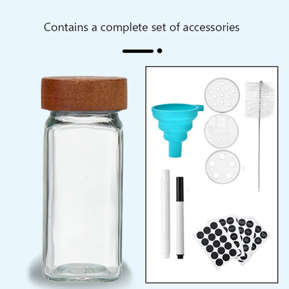 Airtight Glass Spice Jar Set