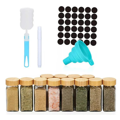 Airtight Glass Spice Jar Set