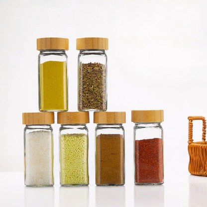 Airtight Glass Spice Jar Set