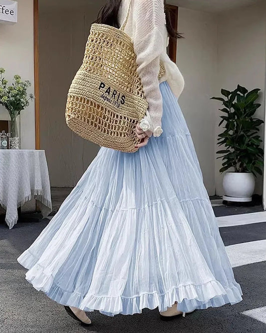 Elegant Pleated Maxi Skirt