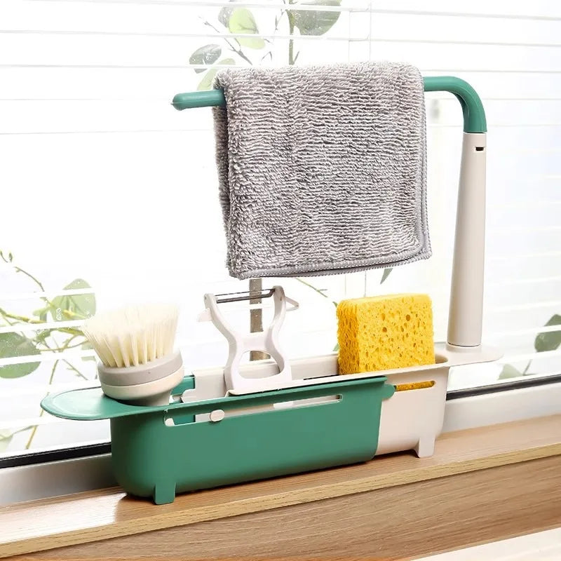 Adjustable Over-the-Sink Drain Rack