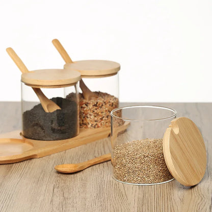 Glass Condiment Jar Set