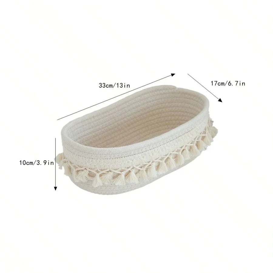 Tassel Cotton Rope Storage Basket