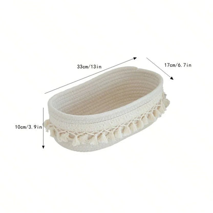 Tassel Cotton Rope Storage Basket