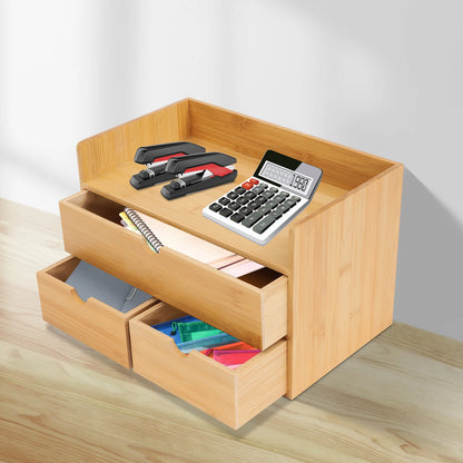 Bamboo 3-Drawer Desktop Organizer