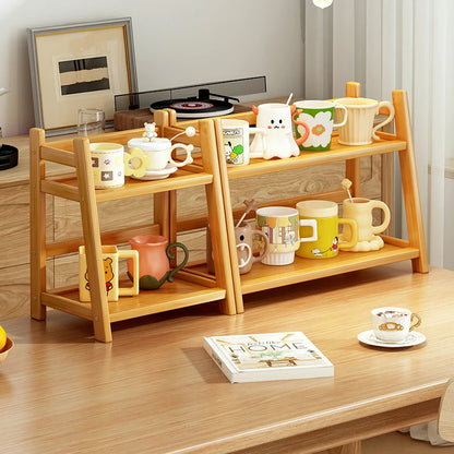 2-Tier Bamboo Storage Shelf