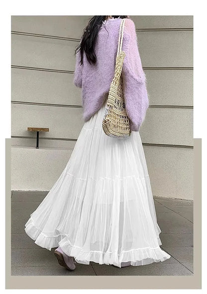Elegant Pleated Maxi Skirt