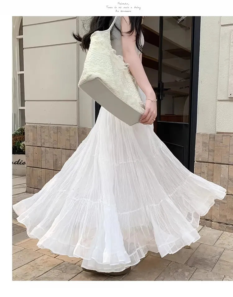 Elegant Pleated Maxi Skirt