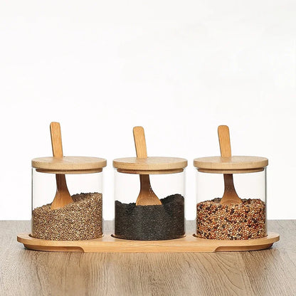 Glass Condiment Jar Set