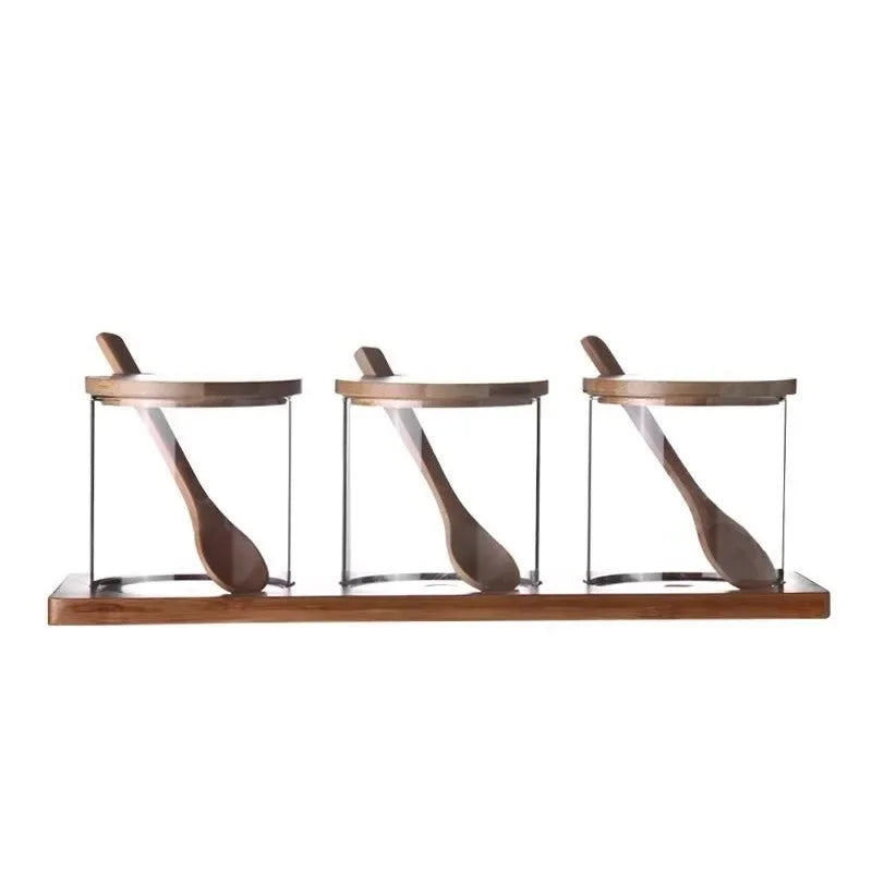 Glass Condiment Jar Set