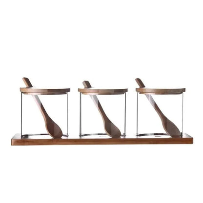 Glass Condiment Jar Set