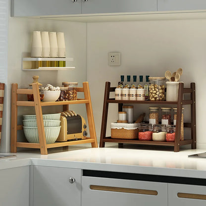 2-Tier Bamboo Storage Shelf
