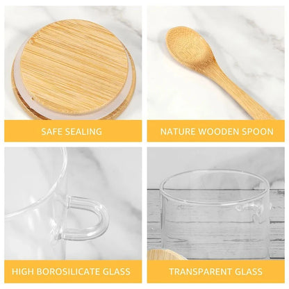 Glass Storage Jar with Bamboo Lid & Spoon