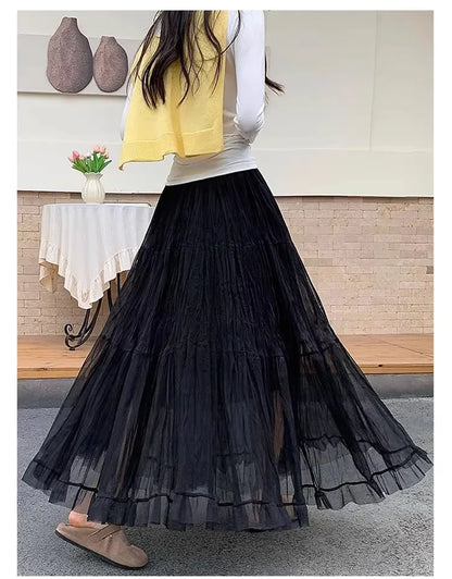 Elegant Pleated Maxi Skirt