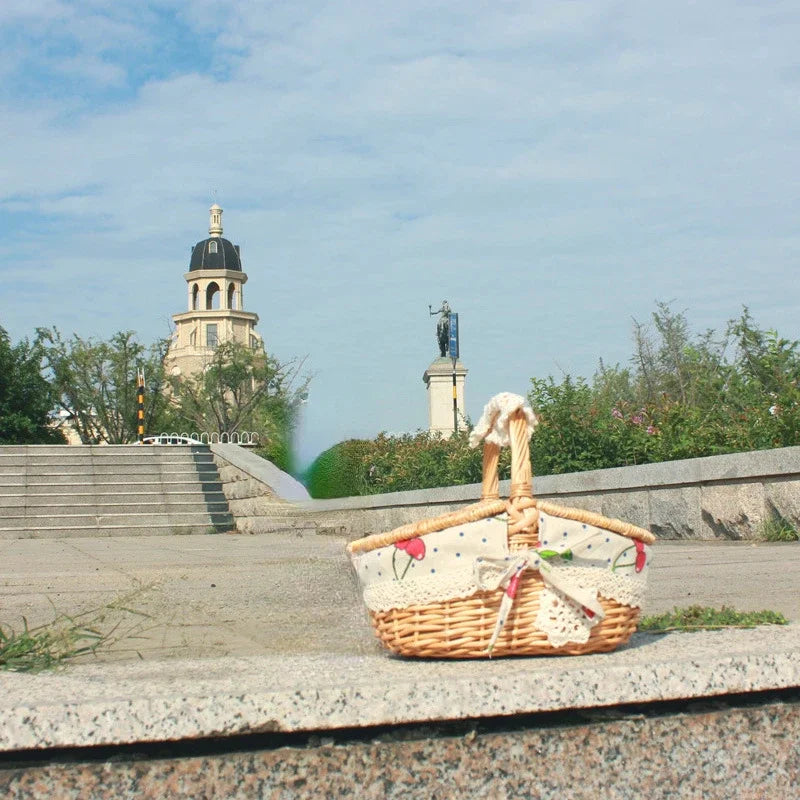 Handwoven Picnic & Market Basket