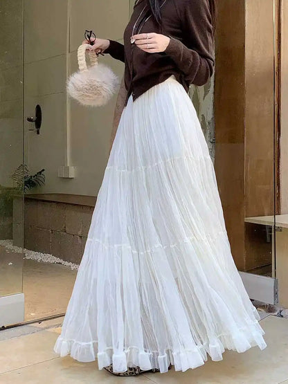 Elegant Pleated Maxi Skirt